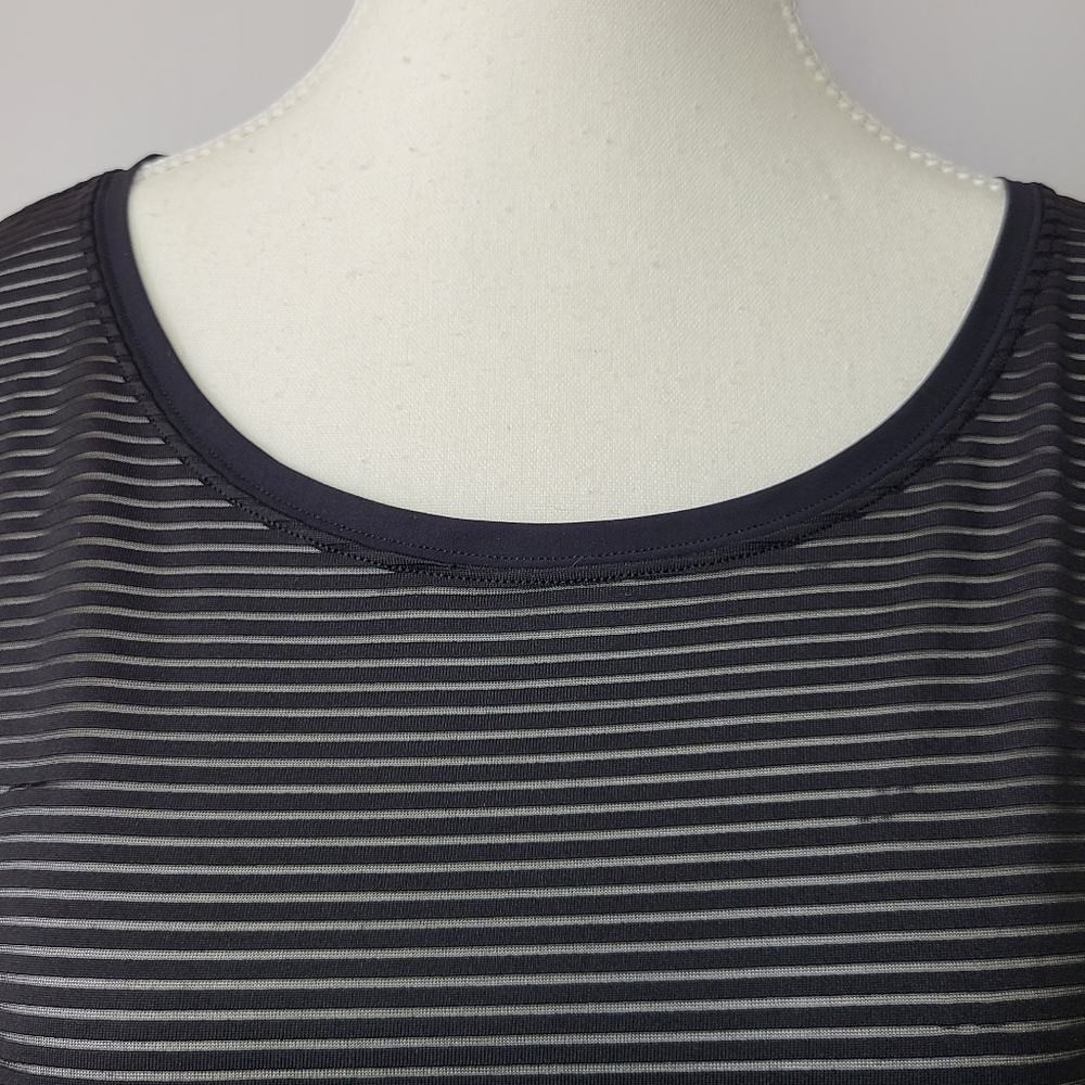 Lululemon Athletica All Love Crew Striped Short Sleeve Semi Sheer Shirt - Picture 3 of 6